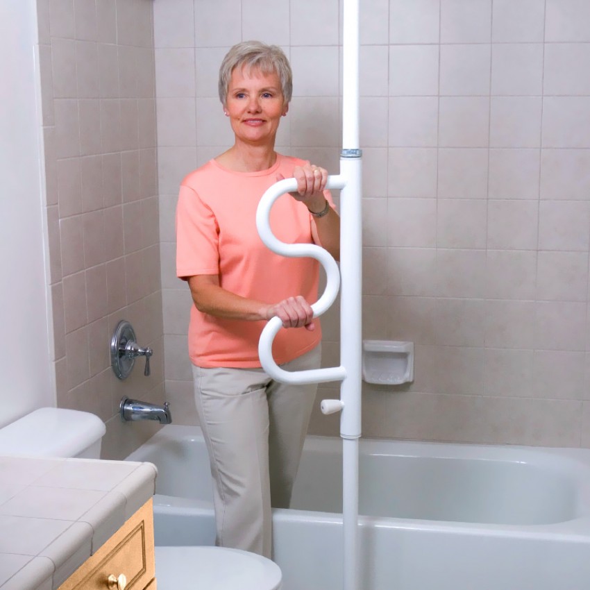 Able2 Floor to Ceiling Curved Grab Bar